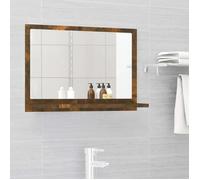 Miroir de bain Chêne fumé 60x10,5x37 cm Bois d ingénierie chêne fumé G