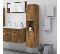 815639 vidaXL Armoire de bain Chêne fumé 30x30x130 cm Bois d'ingénierie