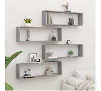 815910 vidaXL Étagères murales cube 4 pcs Sonoma gris 100x15x30 cm Bois
