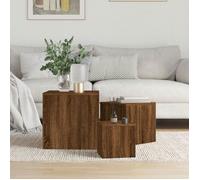 815989 vidaXL Tables d'appoint 3 pcs Chêne marron Bois d'ingénierie