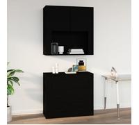 816585 vidaXL Armoire murale Noir 80x33x80 cm Bois d'ingénierie
