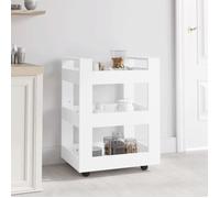 816816 vidaXL Chariot de cuisine Blanc 60x45x80 cm Bois d'ingénierie