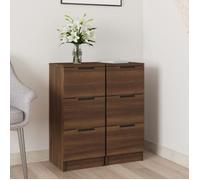 817017 vidaXL Buffets 2 pcs Chêne marron 30x30x70 cm Bois d'ingénierie