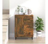 Vidaxl Buffet Chêne Fumé 69,5x34x90 Cm Bois D'ingénierie Multicolore