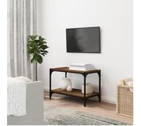Vidaxl Meuble Tv Chêne Marron 60x33x41 Cm Bois D'ingénierie Et Acier Multicolore