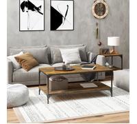 819369 vidaXL Table basse Chêne fumé 80x50x40 cm Bois d'ingénierie