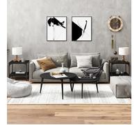 819378 vidaXL Tables d'appoint 2 pcs Noir 40x40x40 cm Bois d'ingénierie