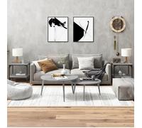 vidaXL Table d'appoint Canapé Salon Chêne fumé Bois d'ingénierie 2 pièces Sonoma gris 40x40x40 cm