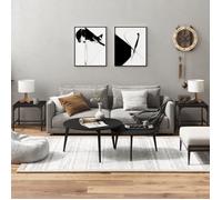 819403 vidaXL Tables d'appoint 2 pcs Noir 40x40x35 cm Bois d'ingénierie