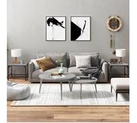 Vidaxl Tables D'appoint 2pcs Sonoma Gris 40x40x35 Cm Bois D'ingénierie Marron