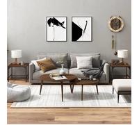 819411 vidaXL Tables d'appoint 2 pcs Chêne marron 40x40x35 cm Bois ingénierie