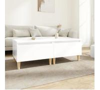 819505 vidaXL Tables d'appoint 2pcs Blanc brillant 50x46x35cm Bois ingénierie