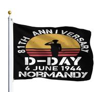 81E Anniversaire Du Débarquement De 1944 En 2025 Bannière 90X150Cm Avec Œillets Double Face Décoration Bannière Drapeaux Pour Fêtes Intérieure Ferme