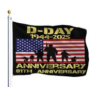 81E Anniversaire Du Débarquement De 1944 En 2025 Bannière Cour 90X150Cm Avec Œillets Résistant Bannière Drapeau De Cour Pour Fêtes Plage Ferme
