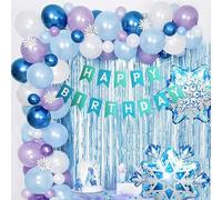 81PCS Frozen Theme Party Balloons Gefroren Blue Birthday Balloons Balloon Garland Arch Birthday Party Decoration