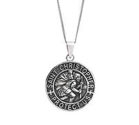 81stgeneration 925 Argent Sterling Pièce Saint Christophe Collier Pendentif Unisexe, 46 cm