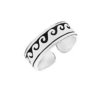 81stgeneration Bague D'Orteil en Argent Sterling à Motif de Vagues Océaniques | Bague Ajustable D'Inspiration Grecque pour Femme, Idéale pour le Doigt Midi ou L'Auriculaire