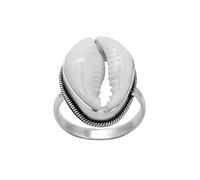 81stgeneration Bague en Argent 925 avec Coquillage Cauris Encadré en Corde de Bali | Bagues en Argent Sterling avec Coquillages Naturels | Bijoux de Plage Bohème pour Femmes | Design Côtier Balinais