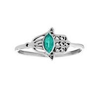 81stgeneration Bague en Argent 925 avec Main de Fatma en Filigrane et Iolite | Bague Empilable en Argent Sterling avec la Main de Fatima pour Femme