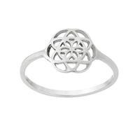81stgeneration Bague Graine de Vie en Argent Sterling pour Femme | Bague Mandala en Argent 925 Filigrané avec Bande Fine | Bagues Empilables Ajourées Complexes