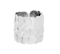 81stgeneration Bague Large en Argent Hill Tribe avec Écailles de Poisson et Finition Satinée | Bague Ajustable Texturée en Argent Massif 999 pour Femme | Bijoux Tribaux