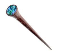 81stgeneration Bois Naturel Abalone Coquille Boho Épingle à Cheveux pour Femmes