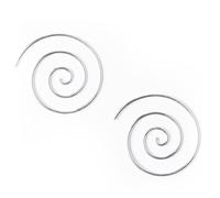 81stgeneration Boucles D'Oreilles à Enfiler en Spirale de 25mm | Boucles D'Oreilles en Argent Sterling 925 pour Femmes | Fils D'Argent de Calibre 18 de Style Tribal