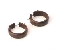 81stgeneration Boucles D'Oreilles Créoles en Bois Épais pour Femme 23mm | Bijoux Faits Main en Bois Marron | Boucles D'Oreilles Pendantes Rondes Tribales Bohèmes