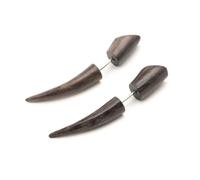 81stgeneration Boucles D'Oreilles en Bois Sculpté à Pointes Courbées et Fausses Pointes Coniques 45mm | Faux Écarteurs D'Oreilles |Bijoux Tribaux Gothiques | Boucles D'Oreilles Bohèmes Unisex