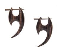 81stgeneration Boucles D'Oreilles Gothiques en Bois Marron avec Tiges en Bâton | Boucles D'Oreilles Bohème Hippie en Bois pour Femmes | Accessoires Gothiques