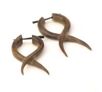81stgeneration Boucles D'Oreilles Tribales Bohèmes à Pointes Torsadées en Bois Naturel pour Femmes | Bijoux Hippie en Bois | Accessoires Gothiques Hommes