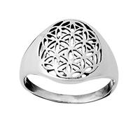 81stgeneration Chevalière Fleur de vie en Argent Sterling pour Femme | Bague Mandala en Argent 925 Filigrané pour Homme | Motif Ajouré Découpé Complexe | Bijoux de Méditation Yoga Hindou