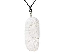 81stgeneration Collier Amulette Totem Esprit Ours et Aigle en Os Sculpté et Argent 925 | Pendentif Tribal en Os Naturel | Talisman Chamanique pour Hommes et Femmes | Bijoux de Cowboy Western