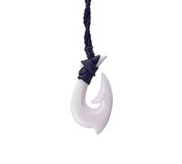 81stgeneration Collier Avec Pendentif Os Fish Hook De Maoris Hei Matau