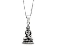 81stgeneration Collier Bouddha Assis en Argent 925 pour Femme et Homme | Pendentif Dieu Bouddhiste en Argent Sterling | Amulette Spirituelle pour la Protection