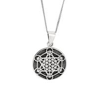 81stgeneration Collier en Argent Sterling 925 de 45cm avec Pendentif Cube de Métatron | Collier Pendentif Disque de Pièce de Monnaie pour Hommes et Femmes