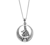 81stgeneration Collier en Argent Sterling avec Médaillon en Forme de Grand Scarabée Anubis pour Hommes et Femmes | Pendentif Scarabée Ailé en Argent 925, Chaîne Gourmette de 45,7 cm