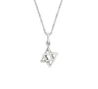 81stgeneration Collier Étoile de David 3d en Argent Sterling pour Homme et Femme | Pendentif Étoile Merkaba en Argent 925, Chaîne Gourmette de 45,7cm | Collier Géométrie Sacrée Spirituelle