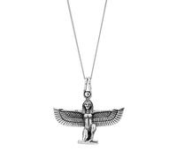 81stgeneration Collier Isis Ailée à Genoux en Argent Sterling pour Homme et Femme | Pendentif Déesse Égyptienne en Argent 925, Chaîne Gourmette de 45,7cm | Collier avec Symboles Anciens