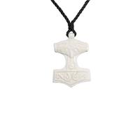 81stgeneration Collier Marteau de Thor Gravé à la Main en Os pour Homme | Pendentif Amulette Divine de la Mythologie Nordique | Dons Spirituels pour les Femmes | Bijoux Gothiques Cadeaux Vikings