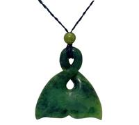 81stgeneration Collier Pendentif Queue de Baleine Pikorua en Jade Néphrite à Simple Torsion | Collier Cordon Maori pour Homme | Bijoux Greenstone pour Femmes | Pendentifs Sculptés à la Main