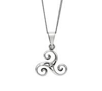 81stgeneration Collier Triskele en Argent 925 pour Homme | Pendentif Triskel Celtique en Argent Sterling sur Chaîne Gourmette de 45,7cm | Conception à Triple Spirale
