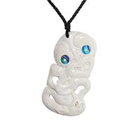 81stgeneration Coquille de Paua en Os Sculpté, Grande Taille, Hei | Collier Pendentif Tiki | Collier Surfer Cordon Spirituel pour Homme | Amulette Taonga de Style Maori pour Femme