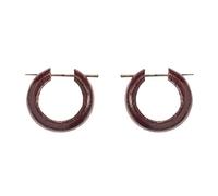 81stgeneration Petites Boucles D'Oreilles Créoles en Bois de Coco de 17,5mm | Boucles D'Oreilles Gothiques Marron Faites à la Main | Créoles Tribales en Bois pour Femmes et Hommes