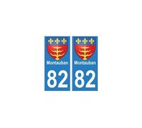 82 Montauban blason autocollant plaque stickers ville - Angles : arrondis