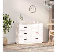 Vidaxl Buffet Blanc 100x40x75 Cm Bois Massif De Pin Blanc