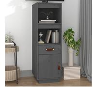 vidaXL Buffet haut 820154 Gris 34 x 40 x 108,5 cm Bois massif de pin