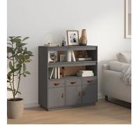 Vidaxl Buffet Haut Gris 100x40x108,5 Cm Bois Massif De Pin Multicolore