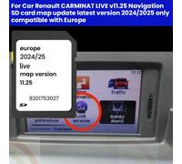 8201753027 Carte SD GPS pour RENAULT CARMINAT VERSION LIVE 11.25 2024/2025 SPEEDCAM, nouveau
