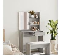 820491 vidaXL Coiffeuse avec miroir Sonoma gris 74,5x40x141 cm